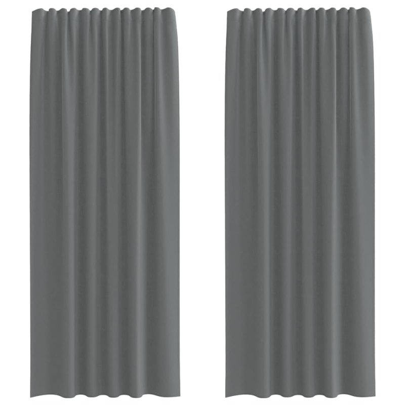 Voile Vorhänge mit Schlaufen 2 Stk. Dunkelgrau 140x245 cm