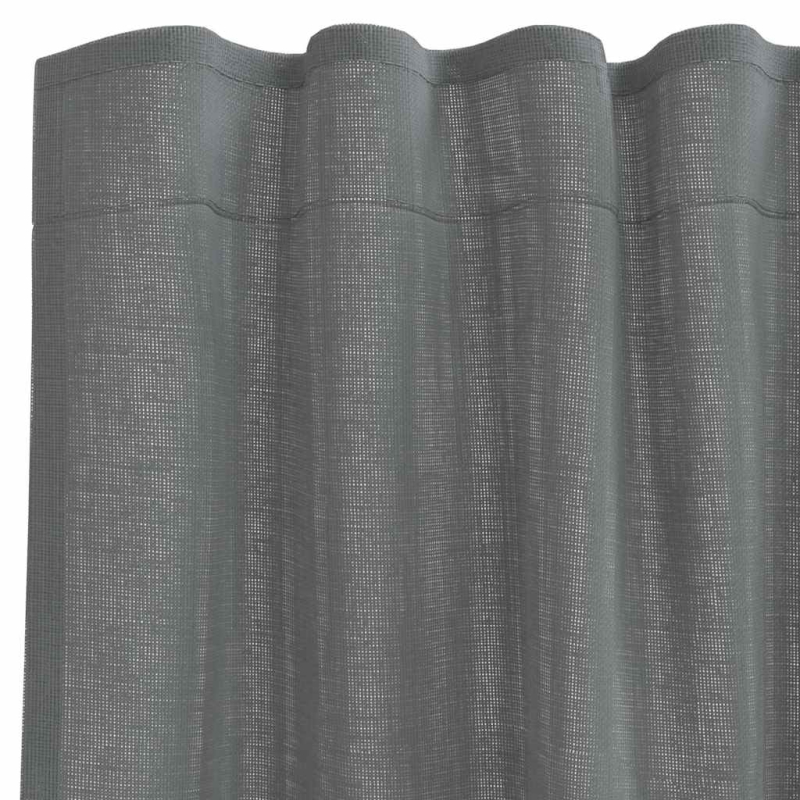 Voile Vorhänge mit Schlaufen 2 Stk. Dunkelgrau 140x245 cm