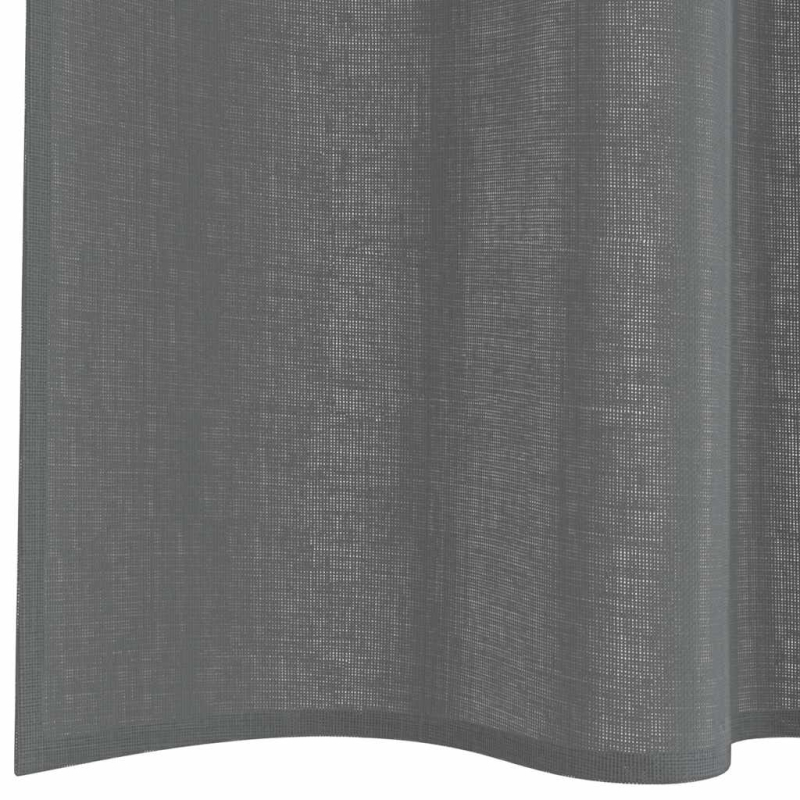 Voile Vorhänge mit Schlaufen 2 Stk. Dunkelgrau 140x245 cm