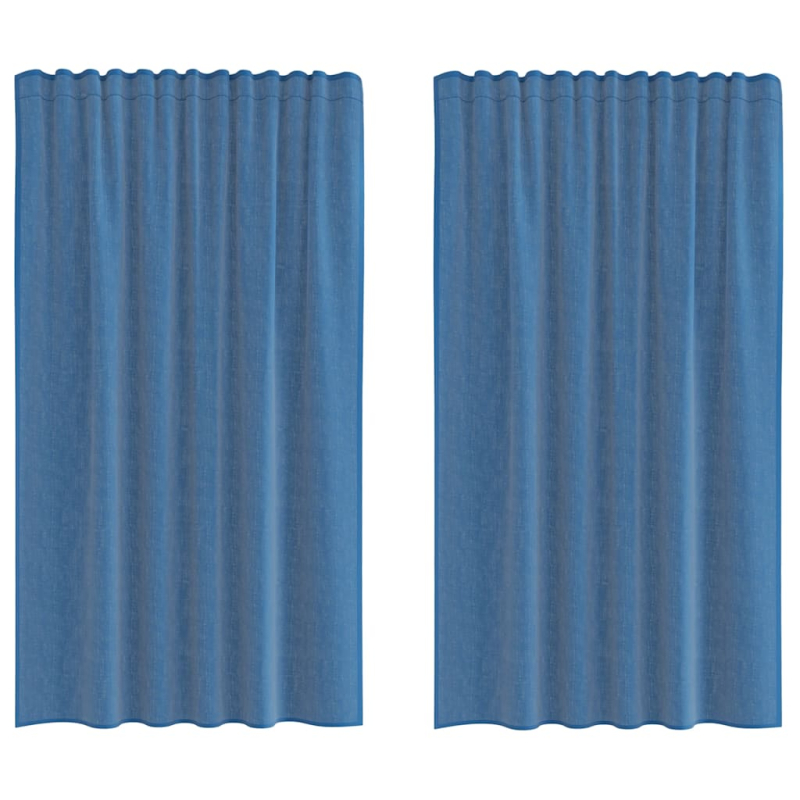 Voile Vorhänge mit Schlaufen 2 Stk. Königsblau 140x175 cm