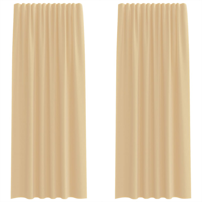 Voile Vorhänge mit Schlaufen 2 Stk. Sandfarbe 140x225 cm