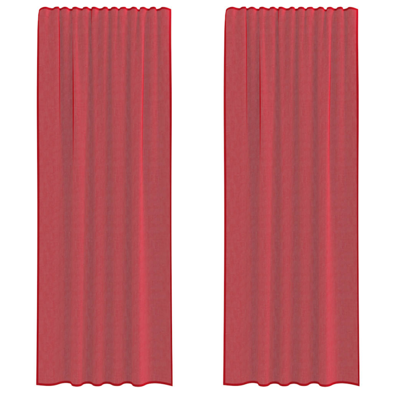Voile Vorhänge mit Schlaufen 2 Stk. Weinrot 140x260 cm