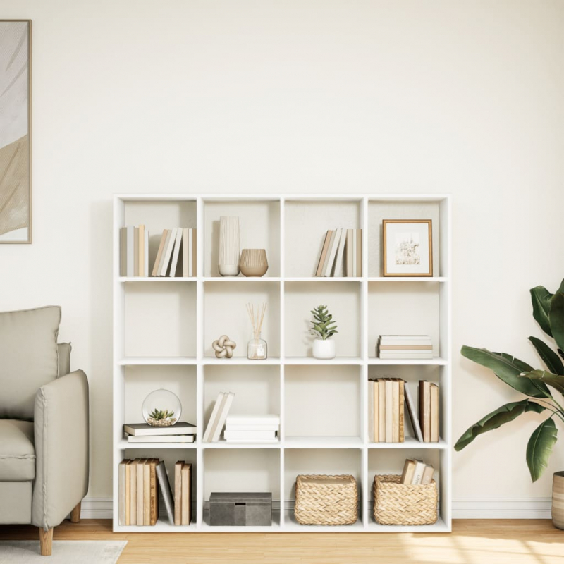 Bücherregal Weiß 137,5x29x137,5 cm Holzwerkstoff