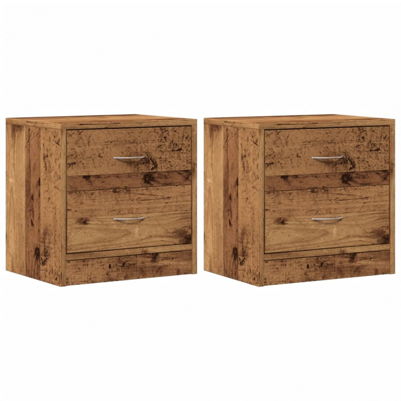 Nachttische 2 Stk. Altholz-Optik 40x30x40 cm Holzwerkstoff