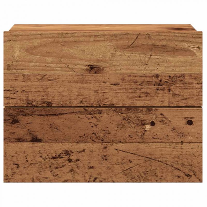 Wand-Nachttische 2 Stk. Altholz-Optik 40x32x30 cm