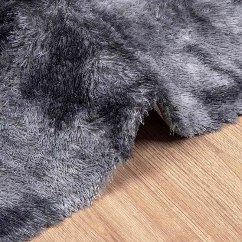 Teppich Shaggy Hochflor NAVARRA Dunkelgrau 60x100 cm Polyester