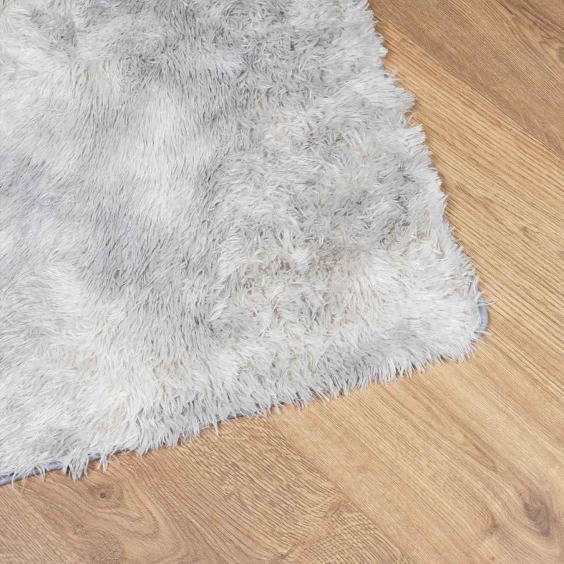 Teppich Shaggy Hochflor NAVARRA Hellgrau 60x100 cm Polyester