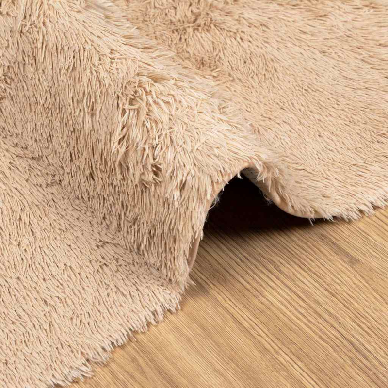 Teppich Shaggy Hochflor NAVARRA Beige 80x150 cm Polyester