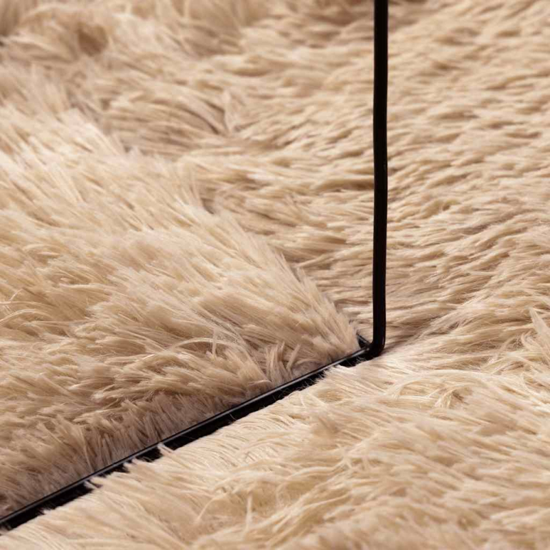 Teppich Shaggy Hochflor NAVARRA Beige 80x150 cm Polyester