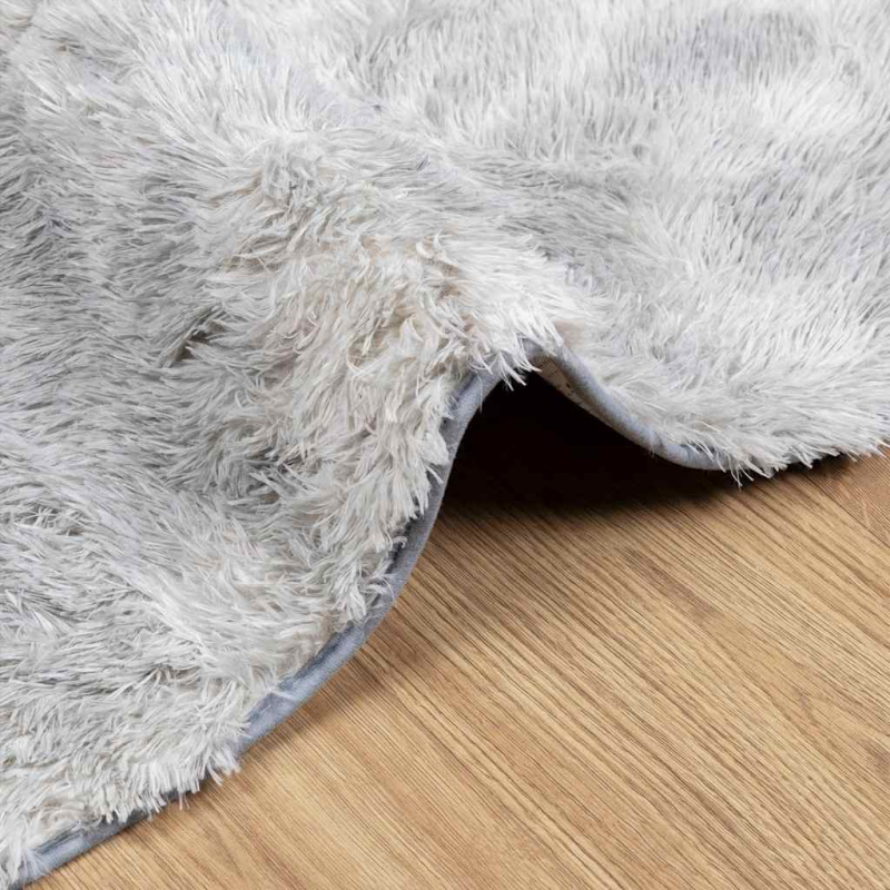 Teppich Shaggy Hochflor NAVARRA Hellgrau 80x150 cm Polyester