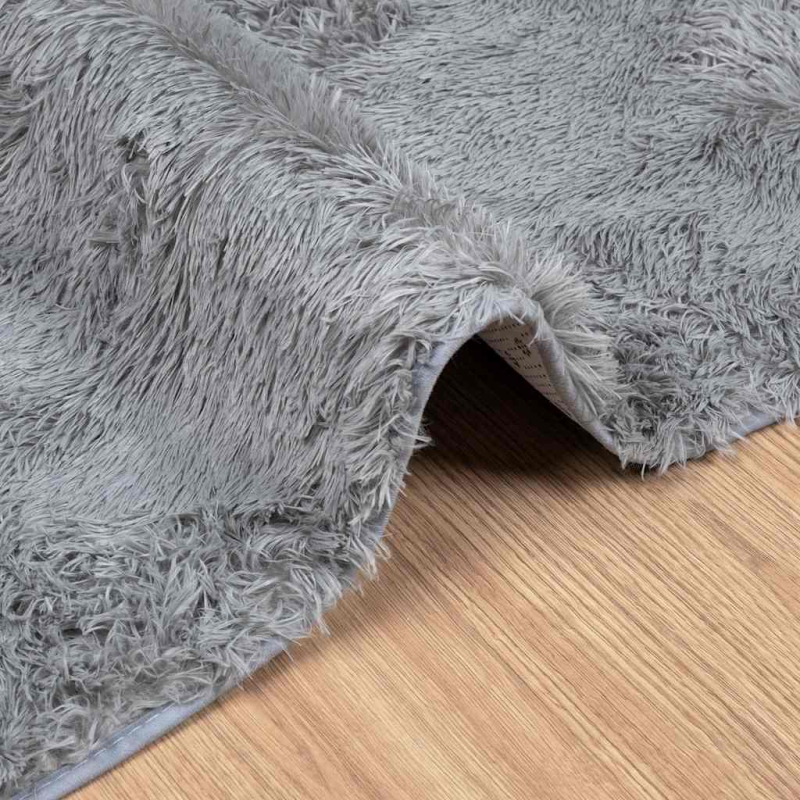 Teppich Shaggy Hochflor NAVARRA Silbergrau 120x170 cm Polyester