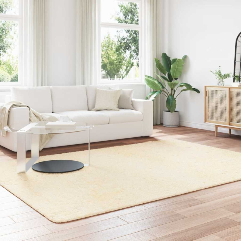 Teppich Shaggy Hochflor NAVARRA Creme 200x290 cm Polyester