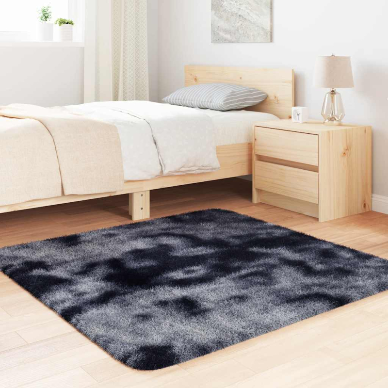 Teppich Shaggy Hochflor NAVARRA Dunkelgrau 120x120 cm Polyester