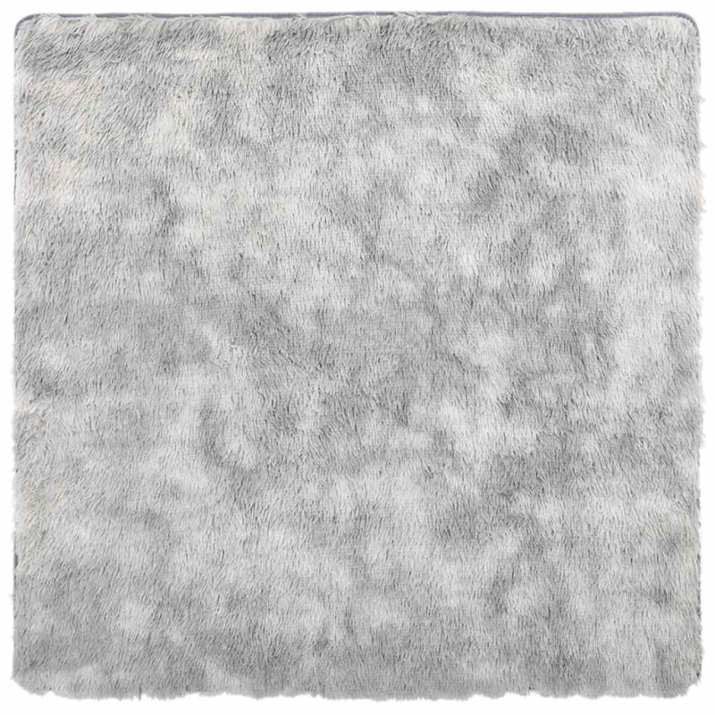 Teppich Shaggy Hochflor NAVARRA Hellgrau 120x120 cm Polyester