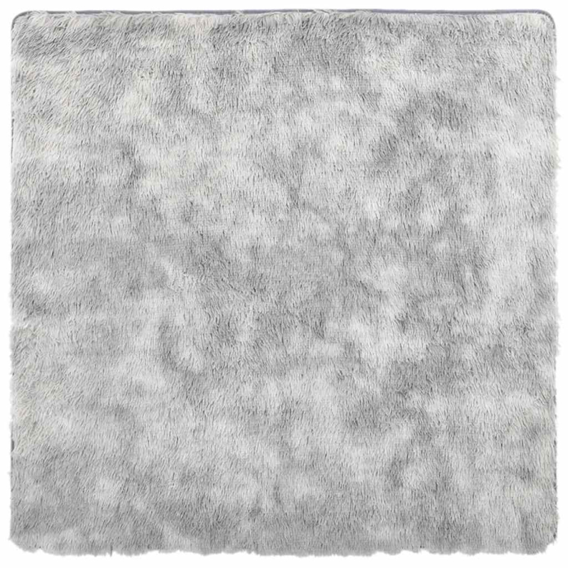 Teppich Shaggy Hochflor NAVARRA Hellgrau 160x160 cm Polyester