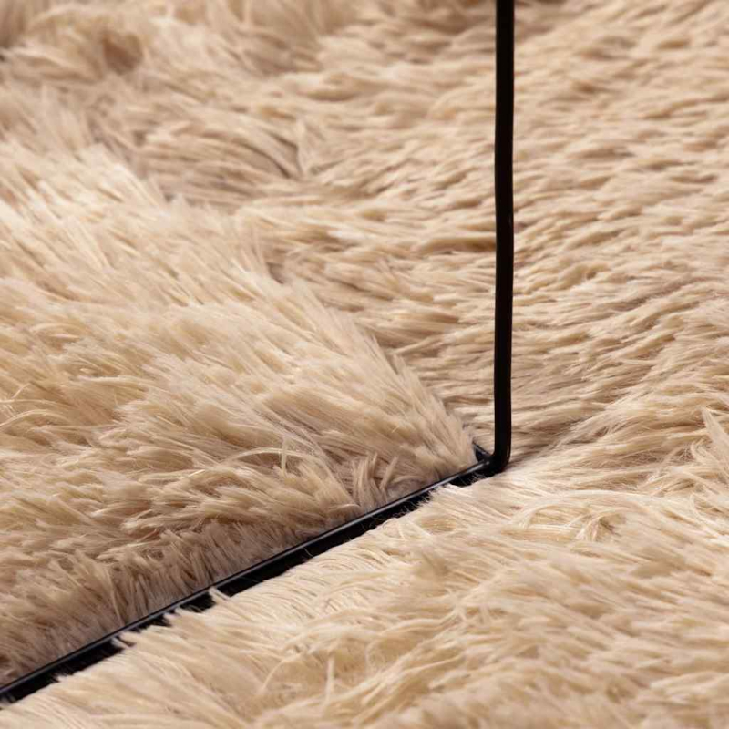 Teppich Shaggy Hochflor NAVARRA Beige 240x240 cm Polyester