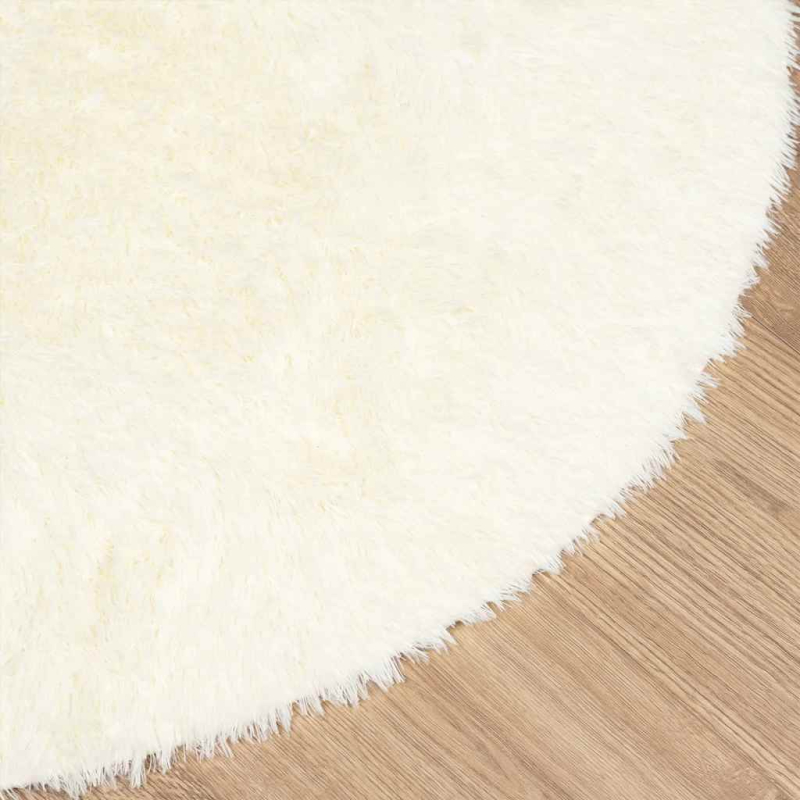 Teppich Shaggy Hochflor NAVARRA Creme 100x100 cm Polyester