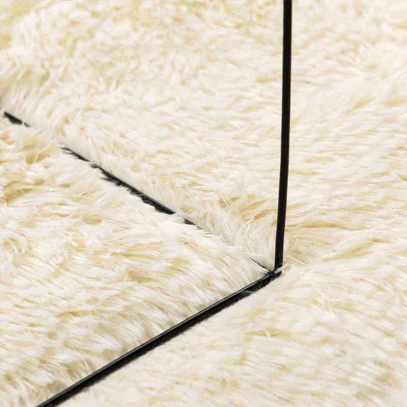 Teppich Shaggy Hochflor NAVARRA Creme 100x100 cm Polyester