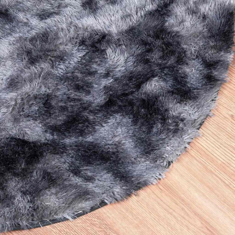 Teppich Shaggy Hochflor NAVARRA Dunkelgrau 100x100 cm Polyester