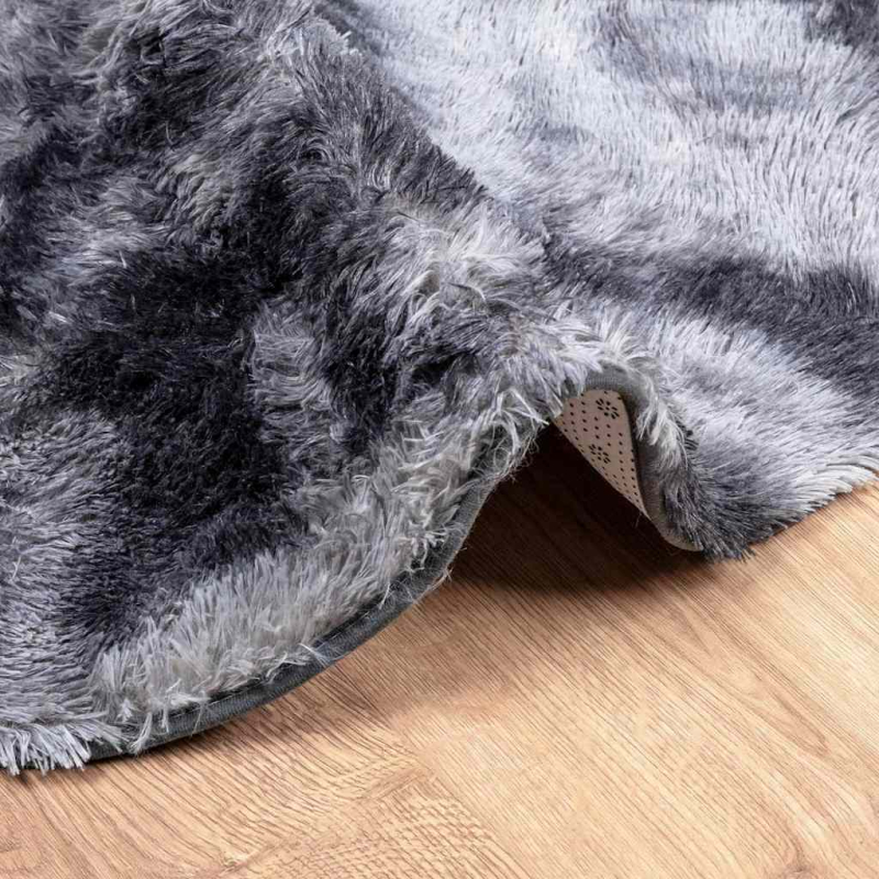 Teppich Shaggy Hochflor NAVARRA Dunkelgrau 100x100 cm Polyester