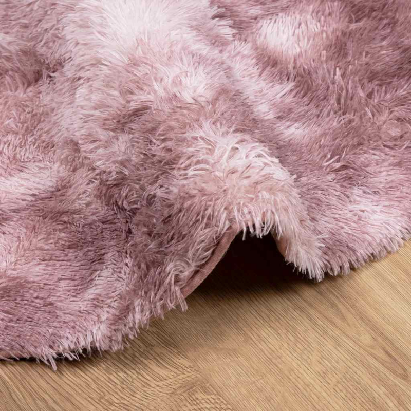 Teppich Shaggy Hochflor NAVARRA Altrosa 100x100 cm Polyester