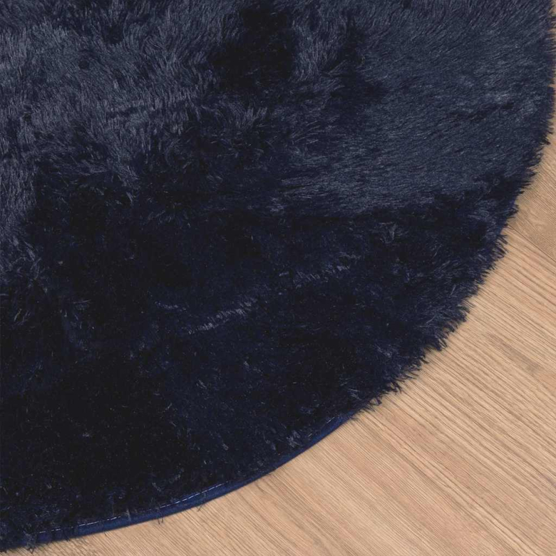 Teppich Shaggy Hochflor NAVARRA Marineblau 120x120 cm Polyester