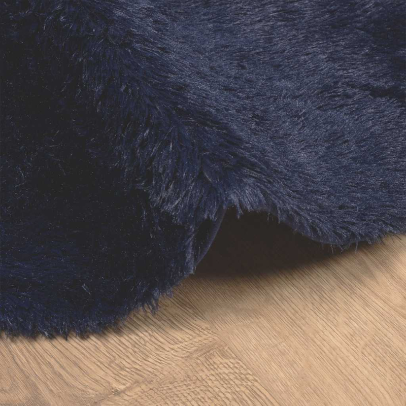 Teppich Shaggy Hochflor NAVARRA Marineblau 120x120 cm Polyester