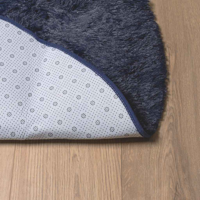 Teppich Shaggy Hochflor NAVARRA Marineblau 120x120 cm Polyester