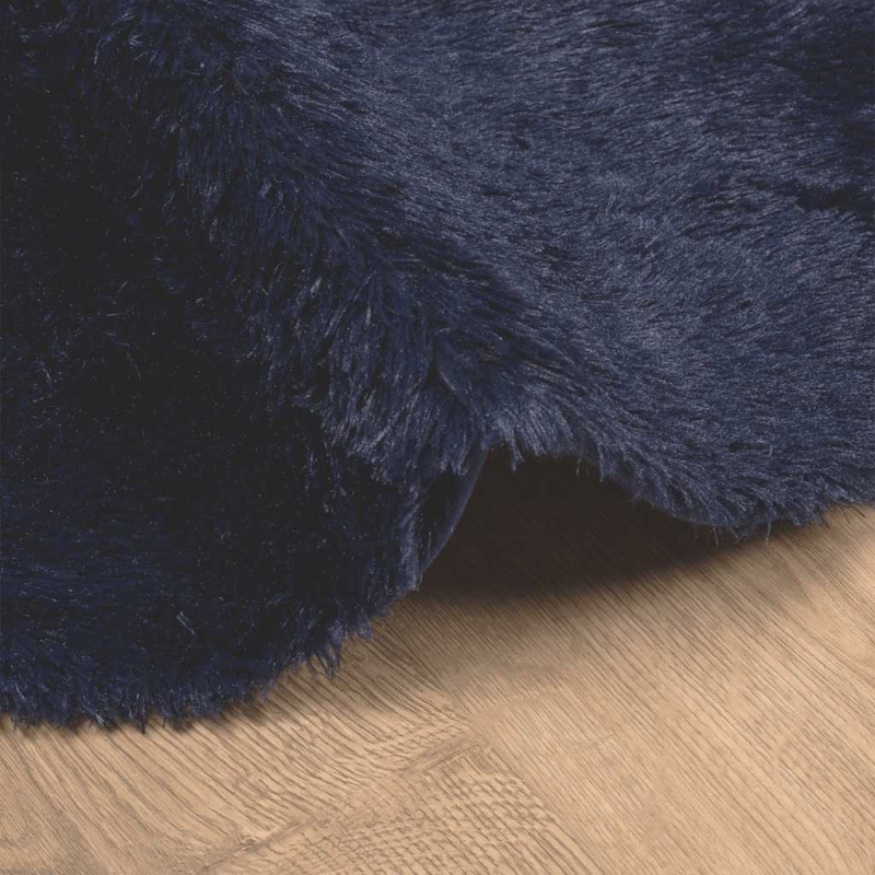 Teppich Shaggy Hochflor NAVARRA Marineblau 160x160 cm Polyester