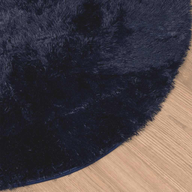 Teppich Shaggy Hochflor NAVARRA Marineblau 200x200 cm Polyester