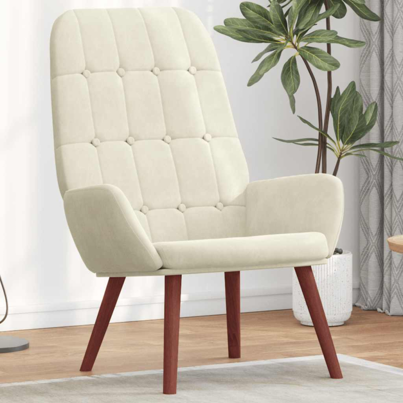 Relaxsessel Cremeweiß Samt