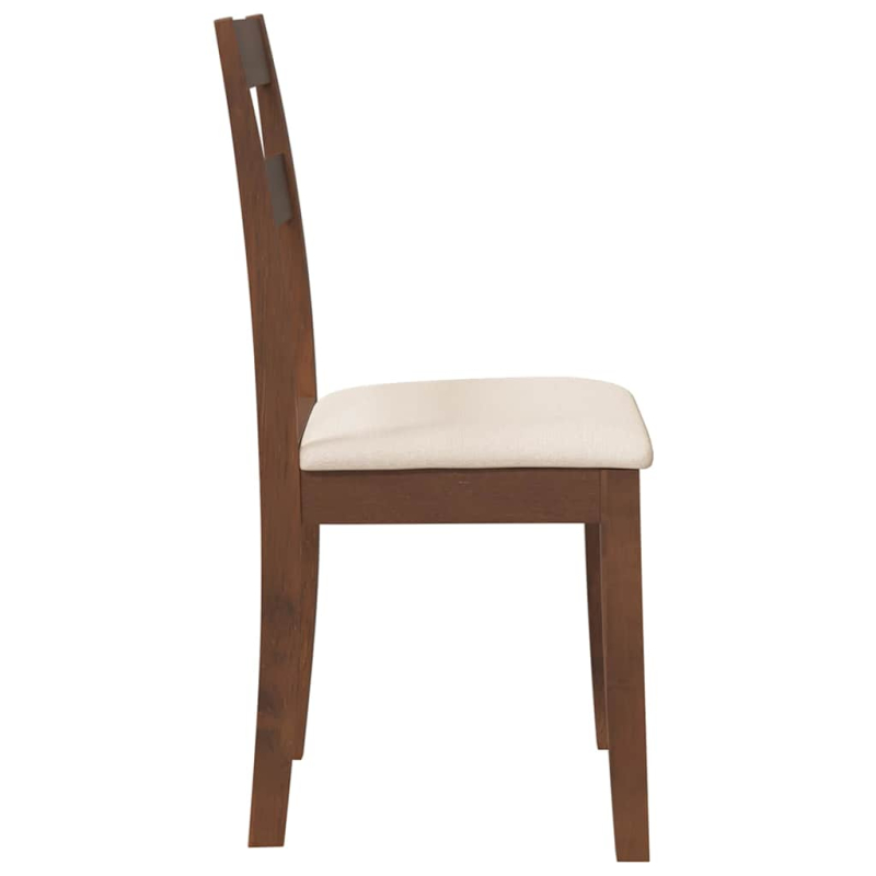 Esszimmerstühle mit Kissen 2 Stk. Braun Massivholz Gummibaum