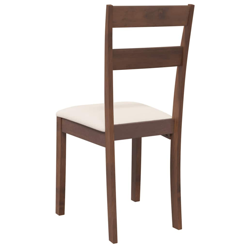 Esszimmerstühle mit Kissen 2 Stk. Braun Massivholz Gummibaum