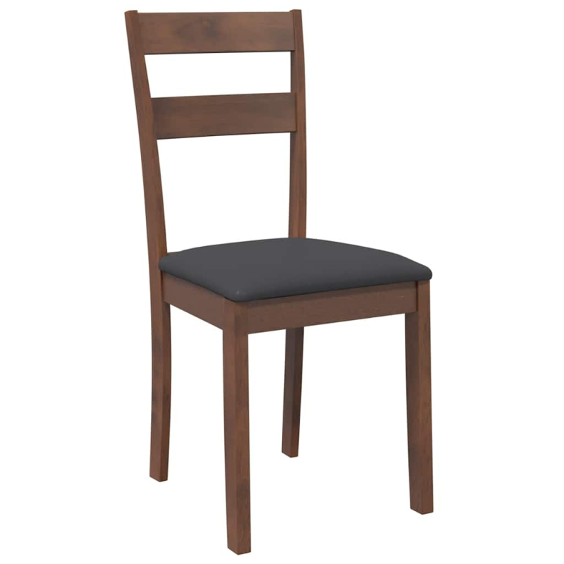 Esszimmerstühle mit Kissen 2 Stk. Braun Massivholz Gummibaum