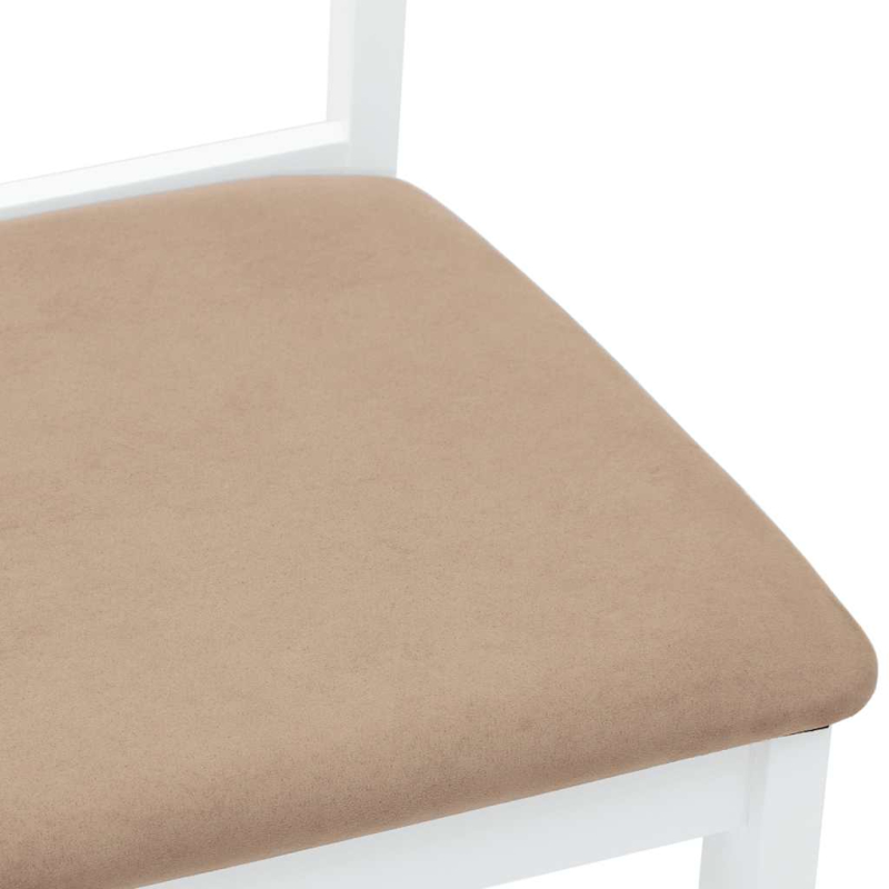 Esszimmerstühle mit Kissen 2 Stk. Weiß Massivholz Gummibaum