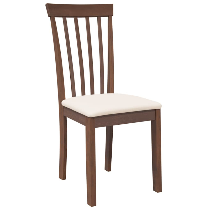 Esszimmerstühle mit Kissen 2 Stk. Braun Massivholz Gummibaum
