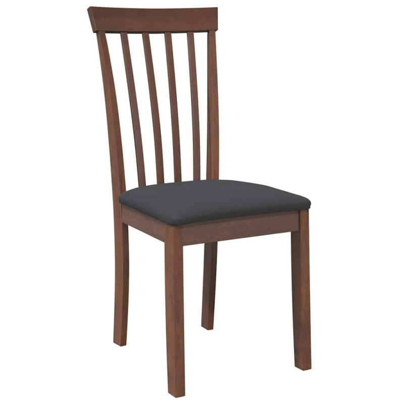Esszimmerstühle mit Kissen 2 Stk. Braun Massivholz Gummibaum