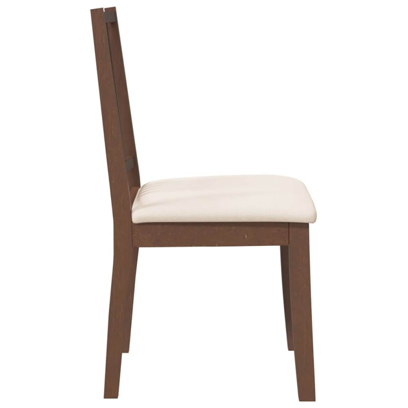 Esszimmerstühle mit Kissen 2 Stk. Braun Massivholz Gummibaum