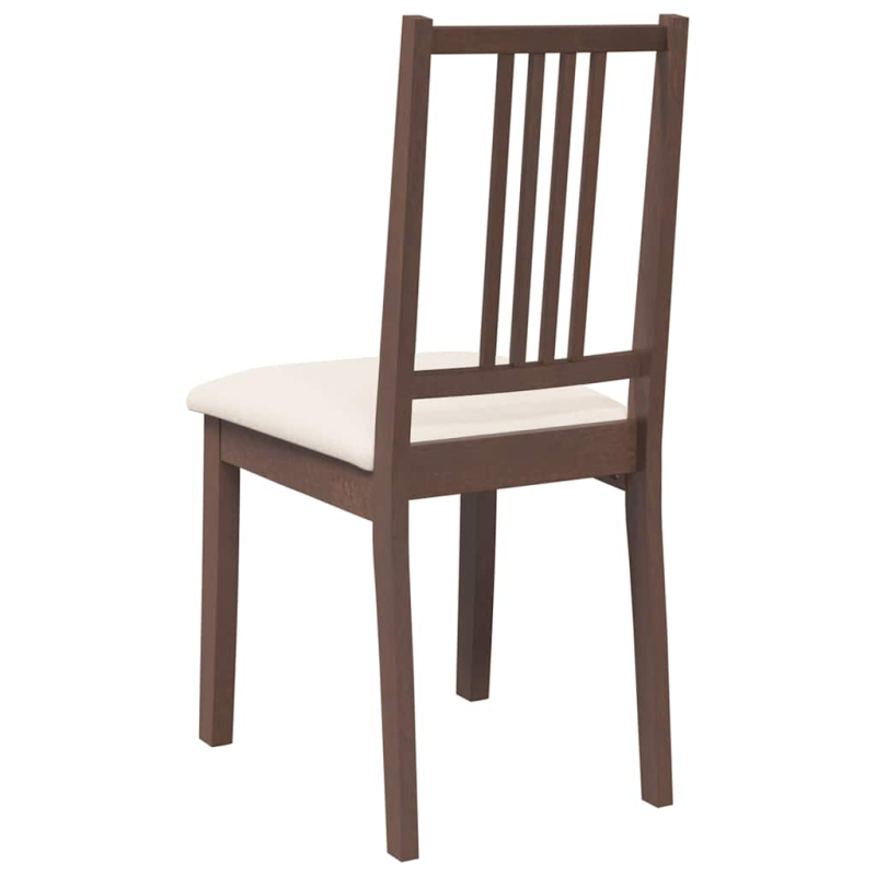 Esszimmerstühle mit Kissen 2 Stk. Braun Massivholz Gummibaum