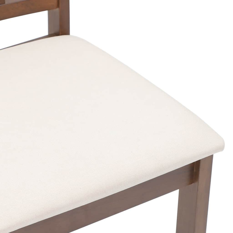 Esszimmerstühle mit Kissen 2 Stk. Braun Massivholz Gummibaum
