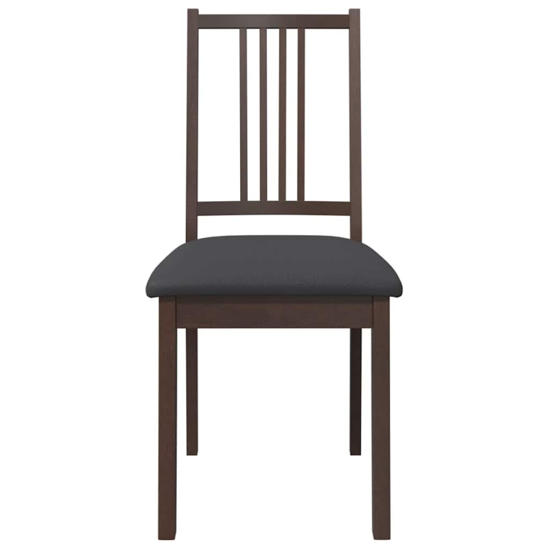 Esszimmerstühle mit Kissen 2 Stk. Braun Massivholz Gummibaum