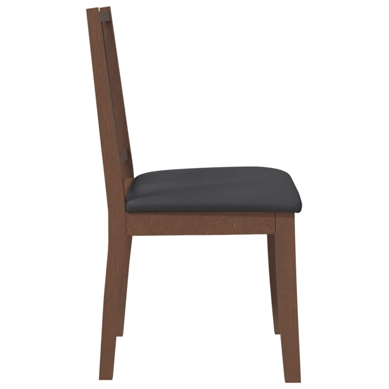 Esszimmerstühle mit Kissen 2 Stk. Braun Massivholz Gummibaum