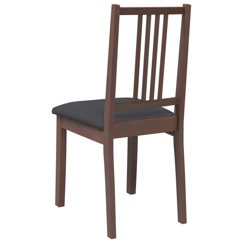 Esszimmerstühle mit Kissen 2 Stk. Braun Massivholz Gummibaum