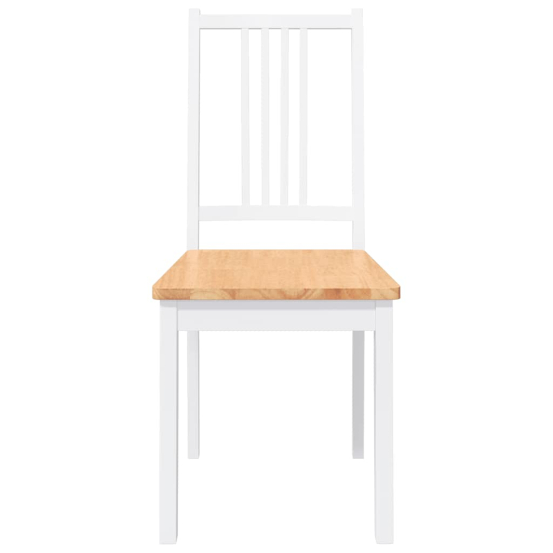 Esszimmerstühle 2 Stk. Weiß Massivholz Gummibaum