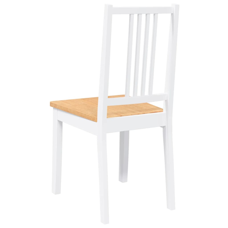 Esszimmerstühle 2 Stk. Weiß Massivholz Gummibaum