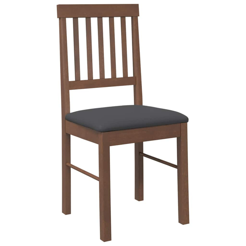 Esszimmerstühle mit Kissen 2 Stk. Braun Massivholz Gummibaum