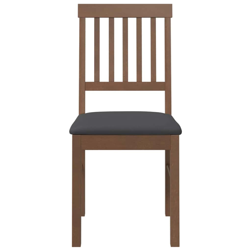 Esszimmerstühle mit Kissen 2 Stk. Braun Massivholz Gummibaum