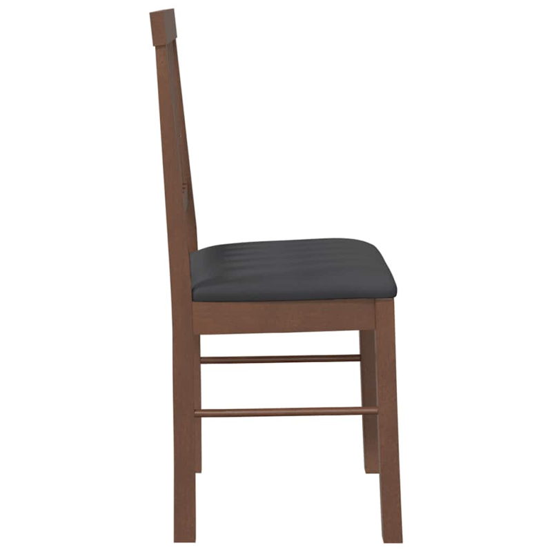 Esszimmerstühle mit Kissen 2 Stk. Braun Massivholz Gummibaum