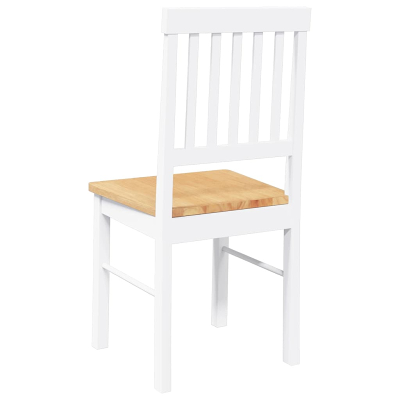 Esszimmerstühle 2 Stk. Weiß Massivholz Gummibaum