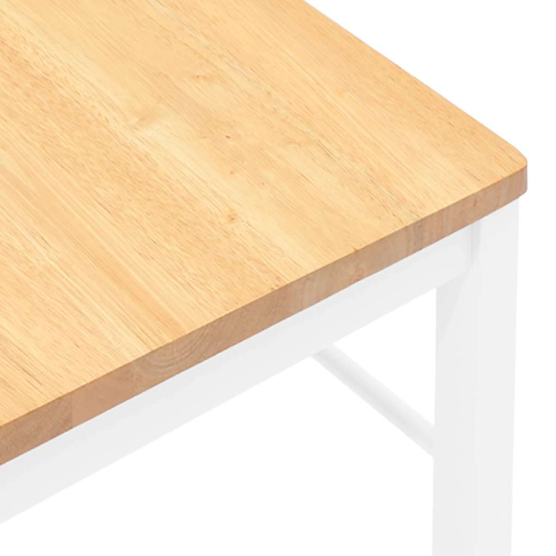 Esszimmerstühle 2 Stk. Weiß Massivholz Gummibaum
